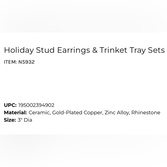 Santa Barbara Design Studios stud earrings & trinket
 tray set “Peace on Earth” - Picture 7 of 13